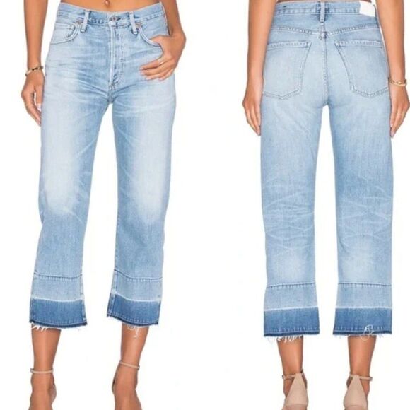 Citizens of Humanity Cora Crop relaxed undone hem jeans - Picture 1 of 7